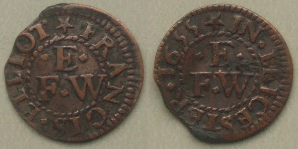 Leicester, Francis Elliot 1655 farthing token